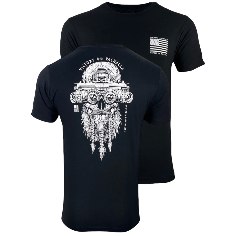 Howitzer Style Men's T-Shirt Victory or Valhalla Military Grunt MFG